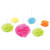 Pack of 6 Baby Blue and Orange Pom Pom Tissue Fluff Balls Decors 10.5" - IMAGE 1