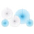 Club Pack of 12 White and Blue Paper Foil Fans Hanging Decors 16" - IMAGE 1