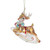 5.25" White and Red Glittered Reindeer Glass Christmas Ornament - IMAGE 1