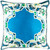 18" Blue and White Floral Square Throw Pillow - Poly Filled - IMAGE 1