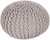 20" Taupe Crochet Pattern Knitted Decorative Indoor Oval Pouf Ottoman - IMAGE 1