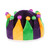 Pack of 6 Green and Purple Mardi Gras Celebration Plush Jester Crown Party Decors 22" - IMAGE 1