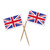 Pack of 6 White and Blue British Union Jack Food Picks Party Decors 2.5" - IMAGE 1