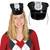 Club Pack of 12 Black and Silver Snap-on Police Hat Headband Costume Accessories 4” - IMAGE 1