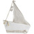 Cape Cod Inspired Ship with Sails Decoration - 11.5” - White and Tan - IMAGE 2