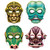 Club Pack of 12 Green and Purple Space Alien Full Halloween Mask Costume Accessory - One Size - IMAGE 1