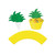 Club Pack of 12 Yellow and Green Pineapple Cupcake Wrapper Topper Decors 8" - IMAGE 1