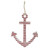 15.75" Red and White Striped Nautical Anchor with Hanging Rope Wall Art - IMAGE 1