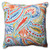 25" Blue and Yellow Paisley Outdoor Corded Square Floor Pillow - IMAGE 1