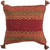 22" Red and Orange Square Throw Pillow with Knotted Corner Fringes - Down Filler - IMAGE 1