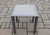 Screen Printed Glass Top Outdoor Patio Side Table - 18" - Beige - IMAGE 1
