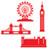 Club Pack of 48 Red Famous London Landmarks Silhouette Cutouts 16" - IMAGE 1