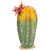 8.5" Green and Yellow Cactus on Wooden Base with Flower - IMAGE 4