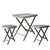 Set of 3 Gray Faux Hammered Finish Metal Decorative Rectangular Nesting Tables - IMAGE 1