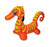 Inflatable Orange and Yellow Jumbo Ride on Seahorse Swimming Pool Float, 75-Inch - IMAGE 1