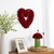 Wooden Roses Floral Artificial Valentine's Day Heart Wreath - 13.5" - Red - IMAGE 2