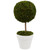Reindeer Moss Ball  Artificial Potted Topiary Tree - 16" - Green - IMAGE 1