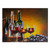LED Lighted Flickering Wine, Grapes and Candles Canvas Wall Art 15.75" - IMAGE 1