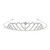 Pack of 6 Princess Half Hearts Design Silver with Clear Rhinestones Royal Tiara - IMAGE 1