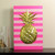 18" Bubblegum Pink, Rose and Metallic Gold Pineapple Wood Wall Art - IMAGE 3