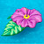 Swimline 70” Inflatable Summer Hibiscus Flower 1-Person Lounge Pool Float - Green/Pink