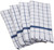 Set of 4 Navy Blue and White Windowpane Checkered Terry Dishtowels 15" x 26” - IMAGE 1