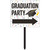 Club Pack of 6 Black and White Squared Graduation Party Yard Sign 28.5" - IMAGE 1