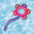 Inflatable Pink and Blue Inflatable Awesome Blossom Swimming Pool Float Ring Tube, 84-Inch - IMAGE 4