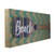 Aqua Blue Chevron Burlap with “Beach” Wood Look Oar Linen Wall Art 24” - IMAGE 2