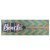 Aqua Blue Chevron Burlap with “Beach” Wood Look Oar Linen Wall Art 24” - IMAGE 1