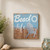 Beach Life Chair in the Sun Coastal Wall Sign - 7.75" x 7.75" - Blue and White - IMAGE 1