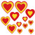 Club Pack of 144 Red and Yellow Glittered Heart Cutouts 12" - IMAGE 1