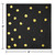 Club Pack of 192 Black and Yellow Foil Stamped 3-Ply Square Beverage Napkins 5" - IMAGE 2