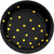 Club Pack of 96 Black Velvet and Yellow Foil Stamped Luncheon Plates 7" - IMAGE 1