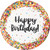 Club Pack of 96 Multicolored Sprinkle Fever Disposable Plastic Party Luncheon Plates 9" - IMAGE 1