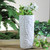 9.5” Contemporary White Tropical Leaf Design Ceramic Flower Vase - IMAGE 2