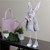 17" Gray and Pink Spring Loaded Rabbit Table Top Easter Figure - IMAGE 3