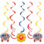 Club Pack of 30 Yellow and Red Flaming Fire Truck Assorted Dizzy Dangler Party Favors 39" - IMAGE 1