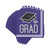 Club Pack of 360 Purple and White School Spirit Graduation Beverage Napkins 5" - IMAGE 3