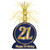 Metallic Foil 21st Happy Birthday Waterfall Centerpieces - 13" - Blue and Gold - Set of 12 - IMAGE 2