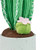 Plush Artificial Cactus in Speckled Pot Decoration - 7" - Green