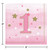 Club Pack of 192 Pink and Green "1" Star Beverage Napkins 5" - IMAGE 2