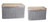 Set of 2 Gray and Brown Rugged Tubs With Wood Tops 23.5” - IMAGE 1