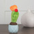 9.75" Artificial Flowering Cactus in Blue Pot Table Top Decoration - IMAGE 3