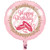 Club Pack of 10 Pink and White “Happy Birthday” Girl Metallic Party Balloons 8” - IMAGE 1