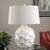 27" White Glossy and Distressed Table Lamp with Round Taupe Gray Drum Shade - IMAGE 2