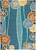 2.16' x 5' Blue and Brown Floral Hand Hooked Outdoor Area Throw Rug - IMAGE 1