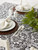 Floral Damask Round Cotton Tablecloth - 70" - Black and Gray - IMAGE 5