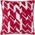 18" Red and White Contemporary Geometric Square Throw Pillow - IMAGE 1