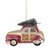 5" Red and Gold Glitter Car with Christmas Tree Glass Ornament - IMAGE 1